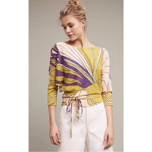 MOTH Anthropologie Wrap Tramma Sweater SZ SM